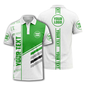 bold geometric stripes & custom text placeholder modern polo shirt