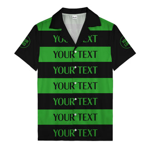 bold horizontal stripes customizable text hawaiian shirt for men