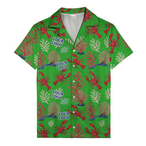 coral reef lobsters & watercolor logo repeat hawaiian shirt