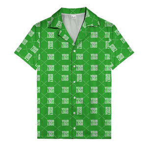 custom logo diamond repeat monochrome hawaiian shirt for men