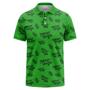 custom logo repeat typography minimalist polo shirt