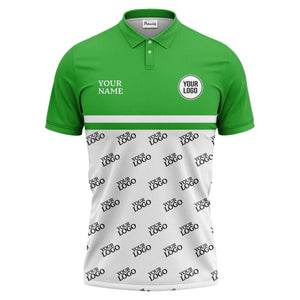 custom logos repeat monochrome black white corporate polo shirt