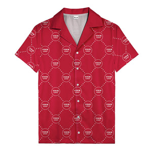 customizable logo circles and dotted lines monochrome hawaiian shirt