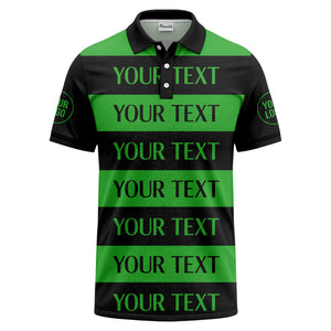 customizable text on bold horizontal stripes polo shirt