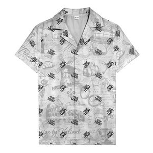 eiffel tower colosseum coffee sketch vintage travel hawaiian shirt