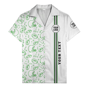 football helmets play diagrams cartoon sports hawaiian shirt for men