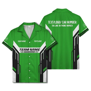 geometric stripes & custom text aloha hawaiian shirt for men