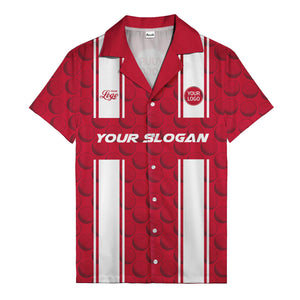 golf ball & white stripe repeat hawaiian shirt for golfers