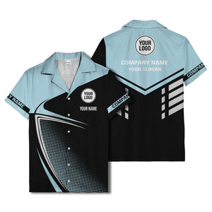 golf club silhouette & dot geometric hawaiian shirt for men