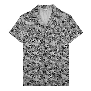 hexagon dot repeating custom text abstract geometric hawaiian shirt