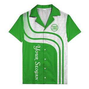 hexagon grid & retro curves hawaiian shirt for bowling fans