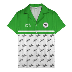 monochrome custom logo repeat hawaiian shirt for men
