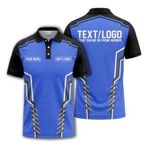 monochrome geometric lines custom name logo polo shirt for departments