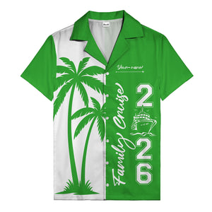 palm tree cruise ship family vacation graphic hawaiian shirt