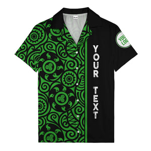 polynesian tribal swirls black white circular motifs hawaiian shirt for men