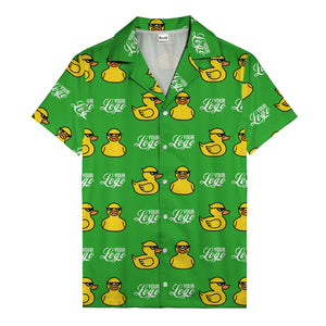 sunglassed rubber ducky parade custom logo hawaiian shirt