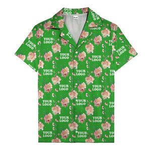 watercolor floral d20 dice hawaiian shirt with custom logo space