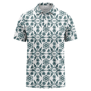watercolor sunburst floral repeat pattern golf polo shirt