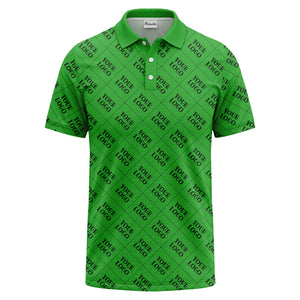 your logo diamond grid monochrome custom polo shirt for men