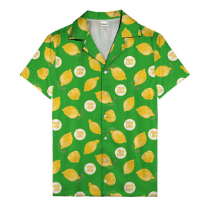 zesty lemon watercolor lemon slices & leaf hawaiian shirt