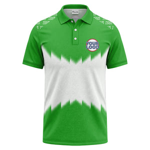 zigzag gradient custom logo polo shirt for men