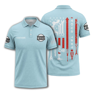 american flag stars & stripes patriotic custom logo polo shirt