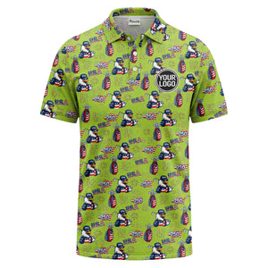 bald eagles golf bags fireworks patriotic polo shirt for men