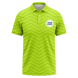 black chevron dot geometric pattern custom logo polo shirt for men