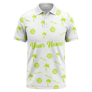 black palm tree silhouettes personalized polo shirt with custom logos