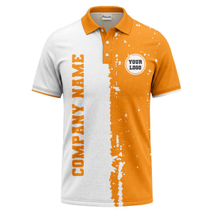black white paint splatter custom logo corporate polo shirt