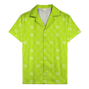 black & white quilted diamond custom logo hawaiian shirt