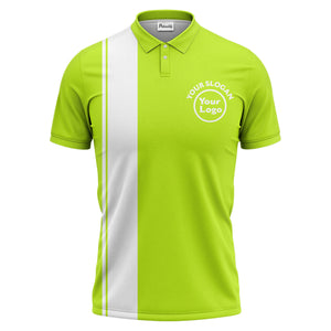 bold black white vertical stripe custom logo golf country club polo shirt
