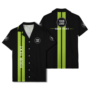 bold vertical stripe custom logo hawaiian shirt for men