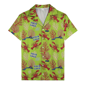 coral reef lobsters & watercolor logo repeat hawaiian shirt