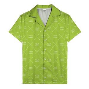 crossed golf clubs logo repeat pattern hawaiian shirt for men