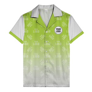 custom logo gradient fade black to white hawaiian shirt
