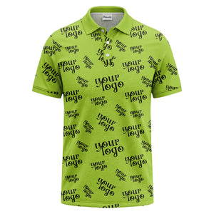 custom logo repeat typography minimalist polo shirt