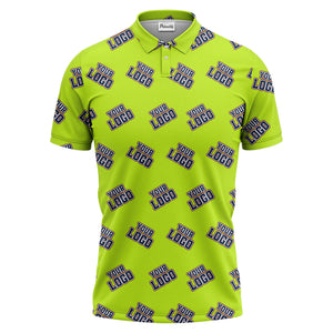 repeating custom logo illustration polo shirt for personalized hawaiian style