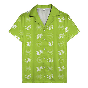 custom logo & text repeat pattern personalized hawaiian shirt