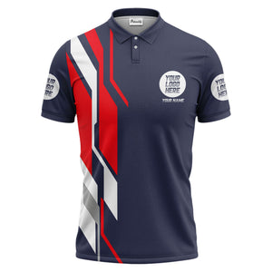 custom multi color geometric abstract modern men's performance polo shirt