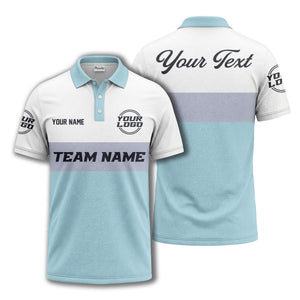 custom team name logo horizontal stripe polo shirt for men