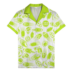 dynamic footballs & speed lines black white graphic hawaiian shirt for men