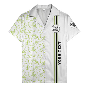 football helmets play diagrams cartoon sports hawaiian shirt for men