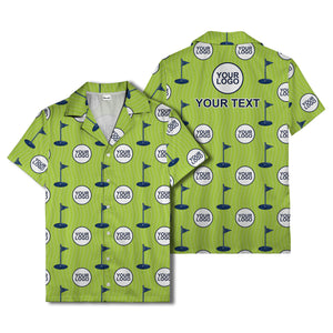 golf flag & custom logo repeat hawaiian shirt for men