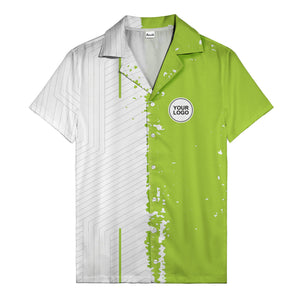 ink splattered abstract lines monochrome hawaiian shirt