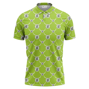 interlocking chain link logo repeat monochrome graphic polo shirt for men