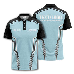 monochrome geometric lines custom name logo polo shirt for departments