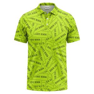 repeat your logo on black ground custom polo shirt
