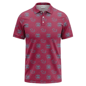 rubber duck & custom logo circle pattern polo shirt for men