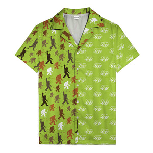 sasquatch golfers swinging clubs cartoon black hawaiian shirt for men